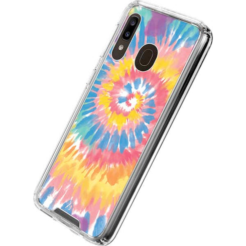 Rainbow Tie Dye Galaxy A30 Clear Case