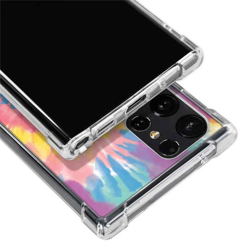 Rainbow Tie Dye Galaxy S22 Ultra Clear Case