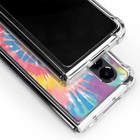 Rainbow Tie Dye Galaxy Z Fold4 5G Clear Case