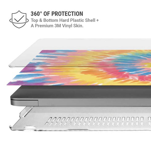 Rainbow Tie Dye MacBook Pro 16in (2021-25) Case plus Skin