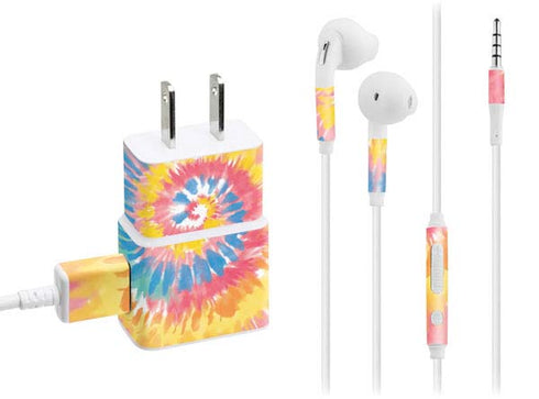 Rainbow Tie Dye Phone Charger Skin