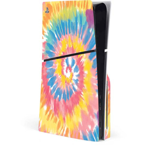 Rainbow Tie Dye PS5 Slim Disk Console Skin