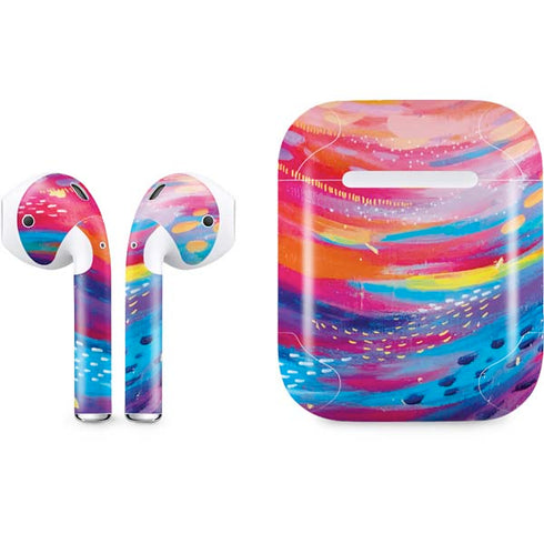 Etta Vee Rainbow Wave Brush Stroke Apple AirPods Skin