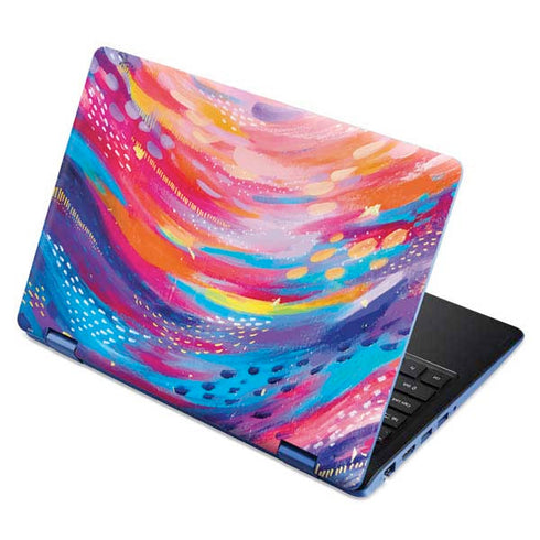 Etta Vee Rainbow Wave Brush Stroke Aspire R11 11.6in Skin