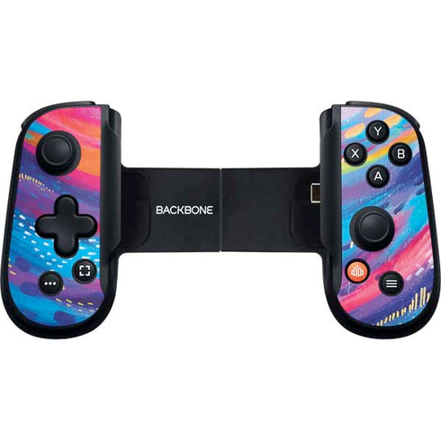 Rainbow Wave Brush Stroke by Etta Vee Backbone One for iPhone Game Controller Skin