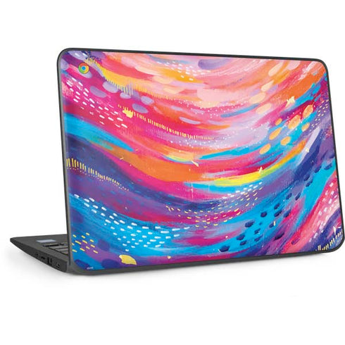 Rainbow Wave Brush Stroke by Etta Vee HP Chromebook Skin
