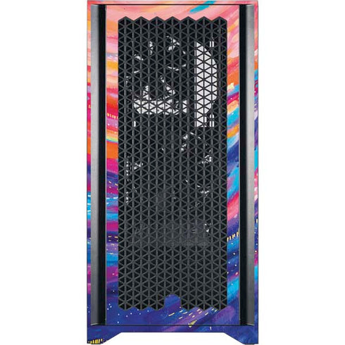 Etta Vee Rainbow Wave Brush Stroke Corsair 4000D Tempered Glass Mid-Tower ATX Case Skin