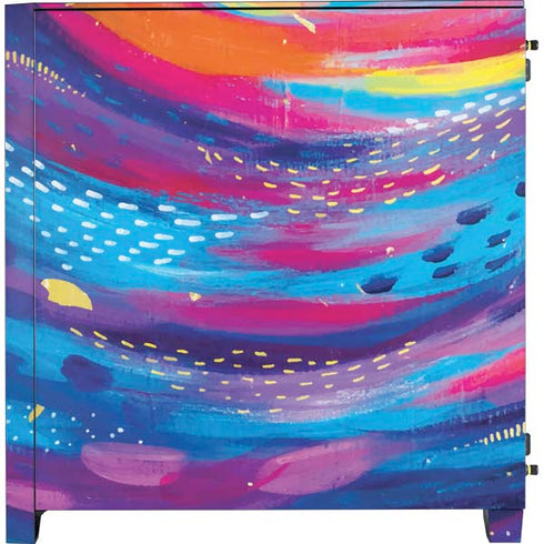 Etta Vee Rainbow Wave Brush Stroke Corsair 4000D Tempered Glass Mid-Tower ATX Case Skin