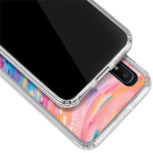 Etta Vee Rainbow Wave Brush Stroke Galaxy A10e Clear Case
