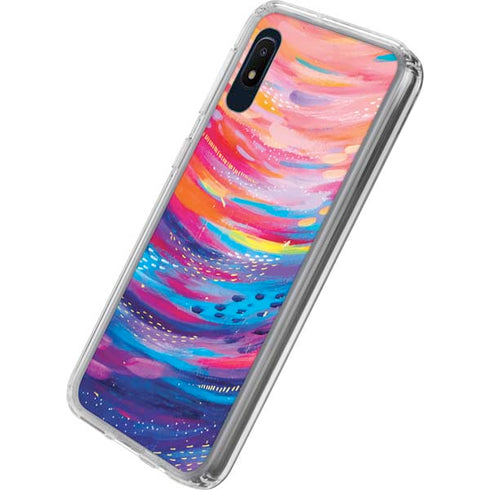 Etta Vee Rainbow Wave Brush Stroke Galaxy A10e Clear Case