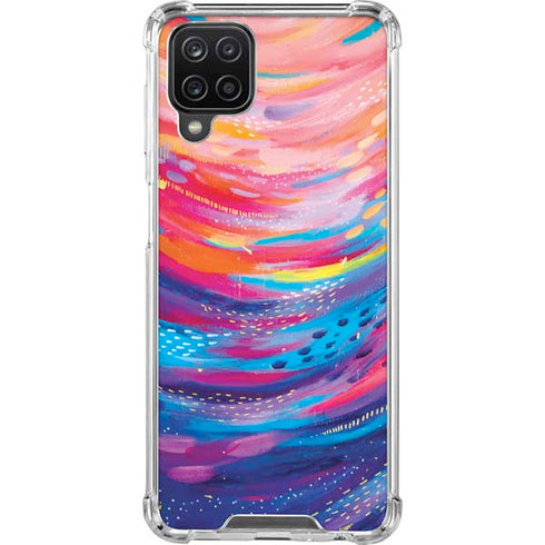 Etta Vee Rainbow Wave Brush Stroke Galaxy A12 Clear Case