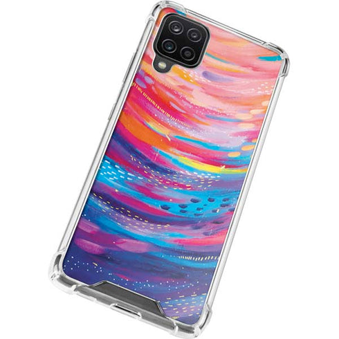 Etta Vee Rainbow Wave Brush Stroke Galaxy A12 Clear Case