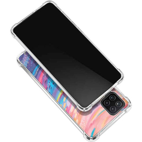 Etta Vee Rainbow Wave Brush Stroke Galaxy A12 Clear Case