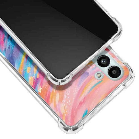 Etta Vee Rainbow Wave Brush Stroke Galaxy A13 5G Clear Case