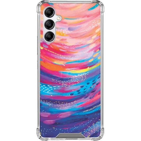 Etta Vee Rainbow Wave Brush Stroke Galaxy A14 5G Clear Case