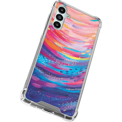 Rainbow Wave Brush Stroke by Etta Vee Galaxy A15 5G Clear Case