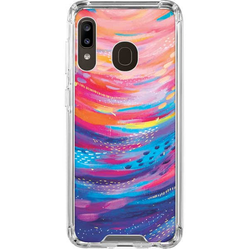 Etta Vee Rainbow Wave Brush Stroke Galaxy A30 Clear Case