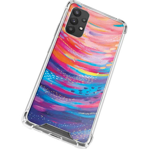 Etta Vee Rainbow Wave Brush Stroke Galaxy A32 5G Clear Case