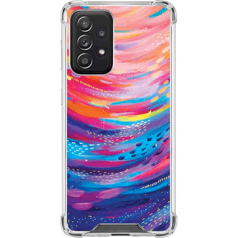 Etta Vee Rainbow Wave Brush Stroke Galaxy A52 5G Clear Case