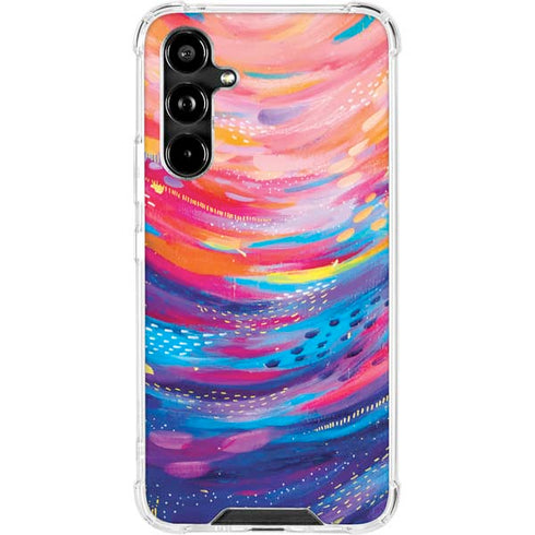 Rainbow Wave Brush Stroke by Etta Vee Galaxy A54 5G Clear Case