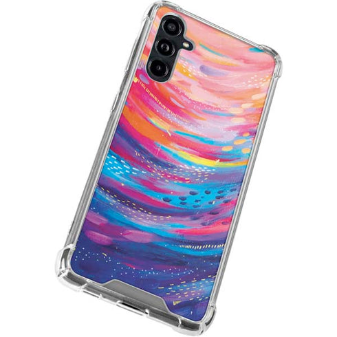 Rainbow Wave Brush Stroke by Etta Vee Galaxy A54 5G Clear Case
