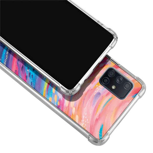 Etta Vee Rainbow Wave Brush Stroke Galaxy A71 5G Clear Case