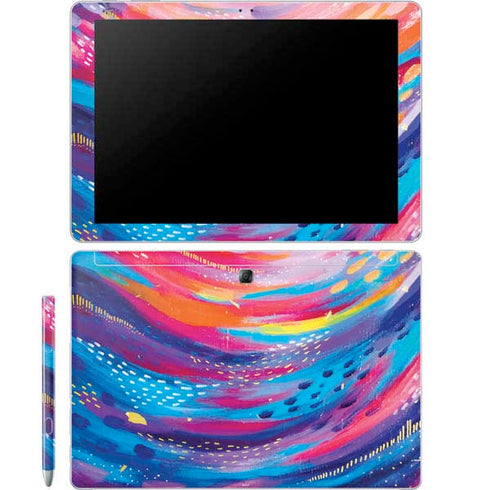 Etta Vee Rainbow Wave Brush Stroke Galaxy Book 12in Skin