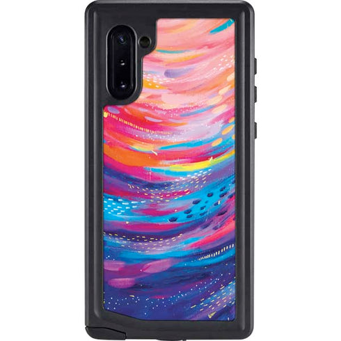 Etta Vee Rainbow Wave Brush Stroke Galaxy Note 10 Waterproof Case