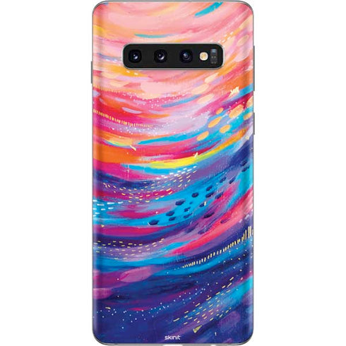Etta Vee Rainbow Wave Brush Stroke Galaxy S10 Skin