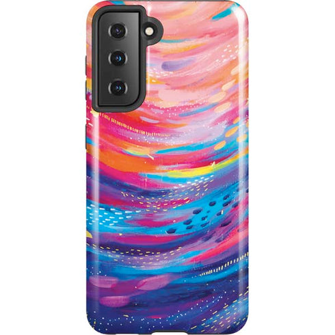 Etta Vee Rainbow Wave Brush Stroke Galaxy S21 5G Pro Case