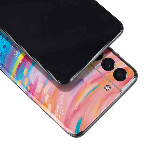 Etta Vee Rainbow Wave Brush Stroke Galaxy S21 Plus 5G Skin