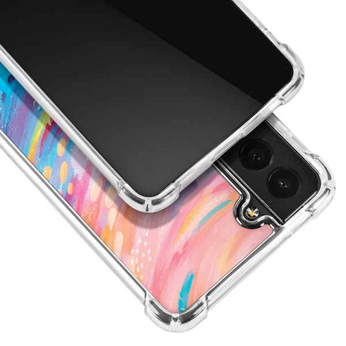 Etta Vee Rainbow Wave Brush Stroke Galaxy S22 Plus Clear Case