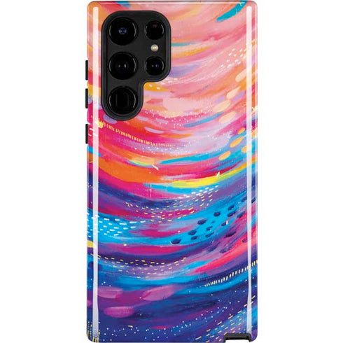 Etta Vee Rainbow Wave Brush Stroke Galaxy S22 Ultra Pro Case