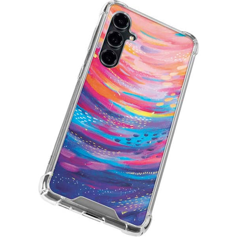 Rainbow Wave Brush Stroke by Etta Vee Galaxy S23 FE Clear Case