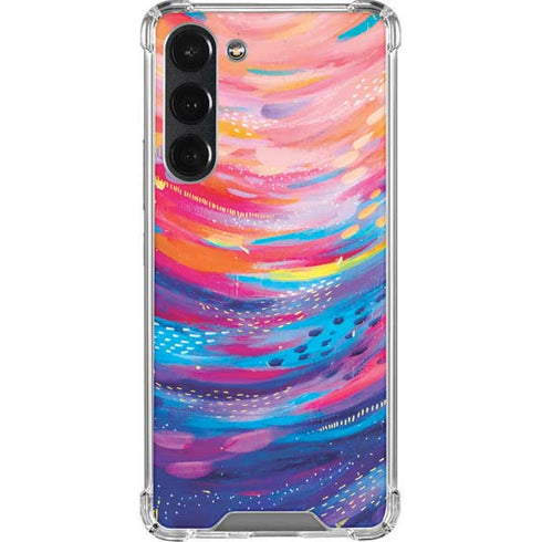 Etta Vee Rainbow Wave Brush Stroke Galaxy S23 Plus Clear Case