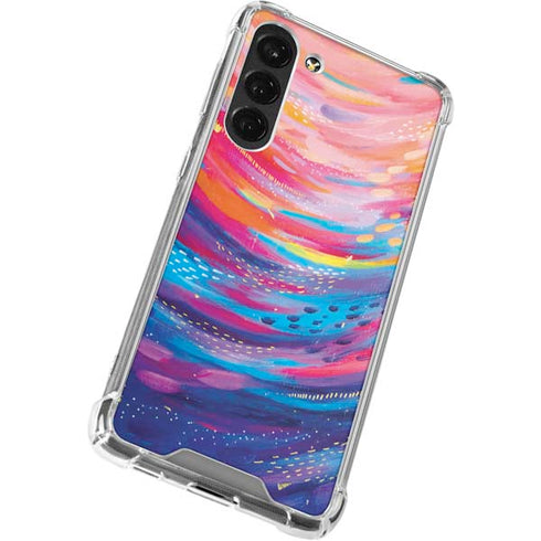 Etta Vee Rainbow Wave Brush Stroke Galaxy S23 Plus Clear Case