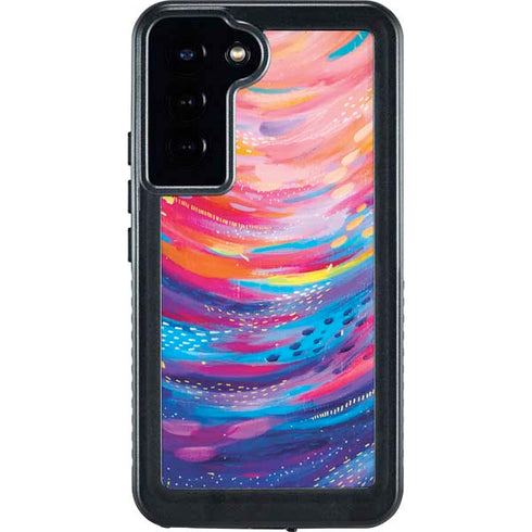 Etta Vee Rainbow Wave Brush Stroke Galaxy S23 Plus Waterproof Case