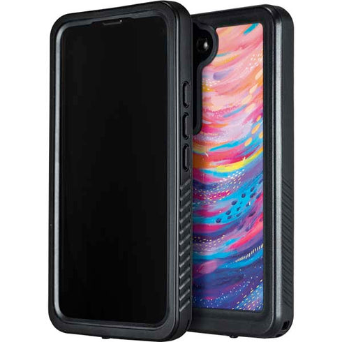 Etta Vee Rainbow Wave Brush Stroke Galaxy S23 Plus Waterproof Case