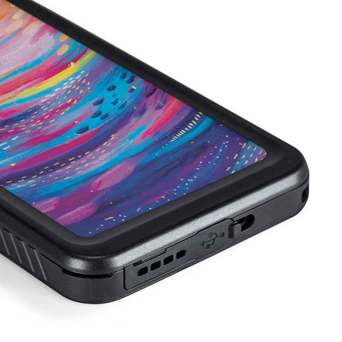 Etta Vee Rainbow Wave Brush Stroke Galaxy S23 Plus Waterproof Case