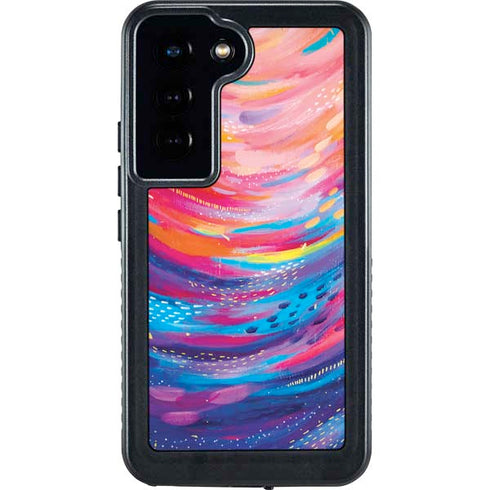 Etta Vee Rainbow Wave Brush Stroke Galaxy S23 Waterproof Case