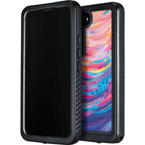 Etta Vee Rainbow Wave Brush Stroke Galaxy S23 Waterproof Case