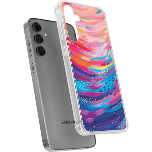 Rainbow Wave Brush Stroke by Etta Vee Galaxy S24 Plus Clear Case