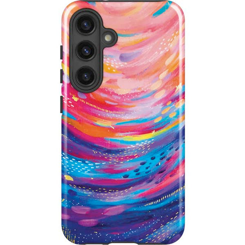 Rainbow Wave Brush Stroke by Etta Vee Galaxy S24 Plus Impact Case