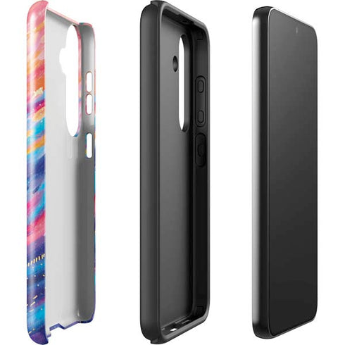 Rainbow Wave Brush Stroke by Etta Vee Galaxy S24 Plus Impact Case