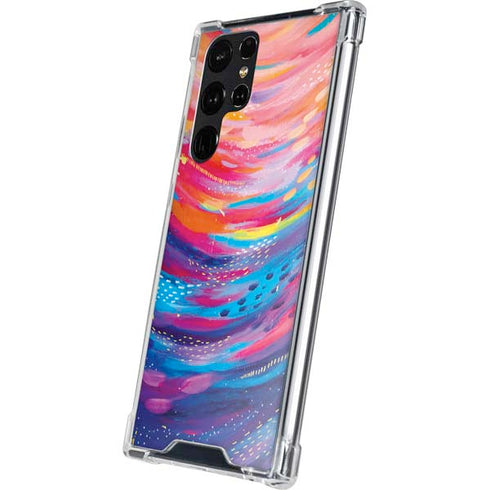 Rainbow Wave Brush Stroke by Etta Vee Galaxy S24 Ultra Clear Case