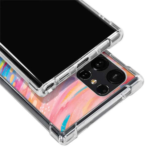 Rainbow Wave Brush Stroke by Etta Vee Galaxy S24 Ultra Clear Case
