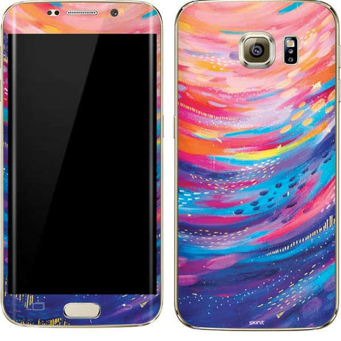 Etta Vee Rainbow Wave Brush Stroke Galaxy S7 Edge Skin
