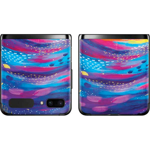 Etta Vee Rainbow Wave Brush Stroke Galaxy Z Flip Skin