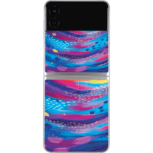 Etta Vee Rainbow Wave Brush Stroke Galaxy Z Flip3 5G Skin