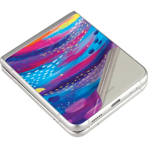 Etta Vee Rainbow Wave Brush Stroke Galaxy Z Flip3 5G Skin